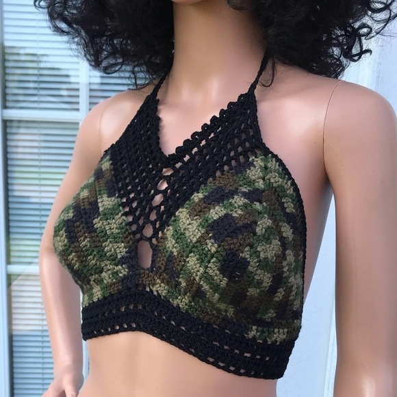 Crochet camouflage halter top - Picture 8 of 8